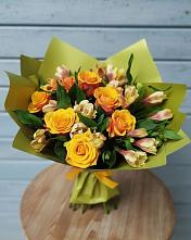 Букет цветов из:  Альстромерии и Розы в Новопетровское
