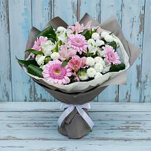 Букет цветов из:  Герберы, Альстромерии и Хризантемы в Новопетровское