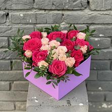 Цветочная композиция из Розы в коробке в Новопетровское