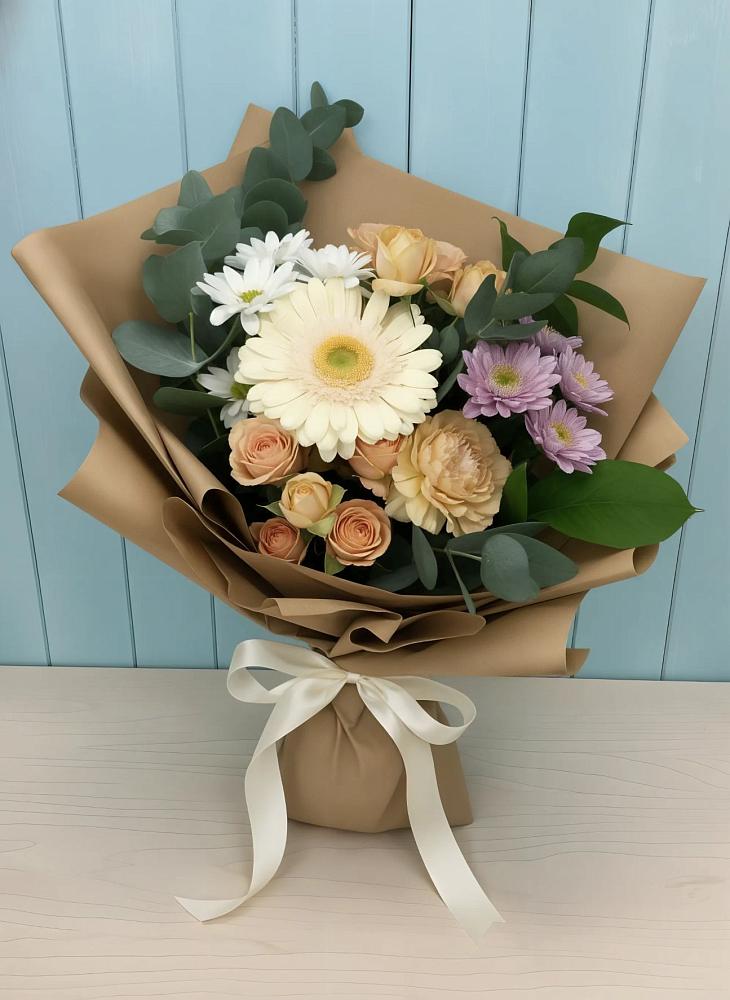 Букет цветов из: Герберы и Хризантемы в Новопетровское