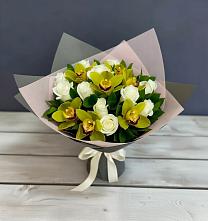 Букет цветов из:  Орхидеи и Розы в Новопетровское