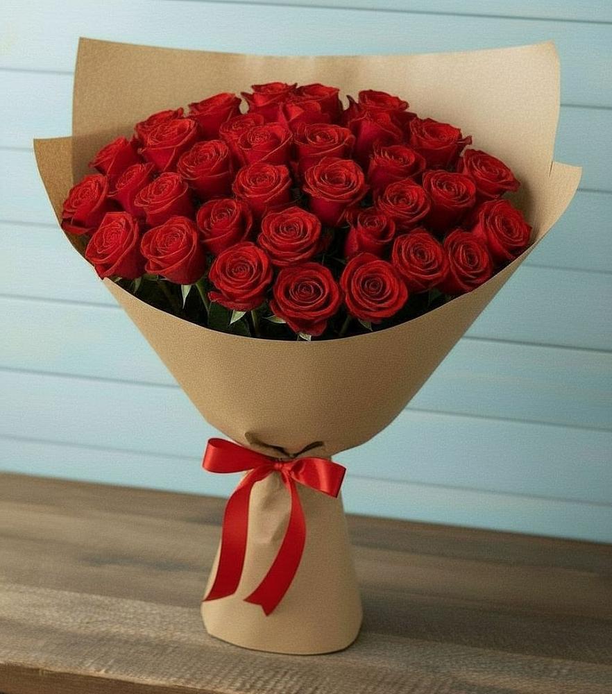 Букет Красные розы Милано в Новопетровское