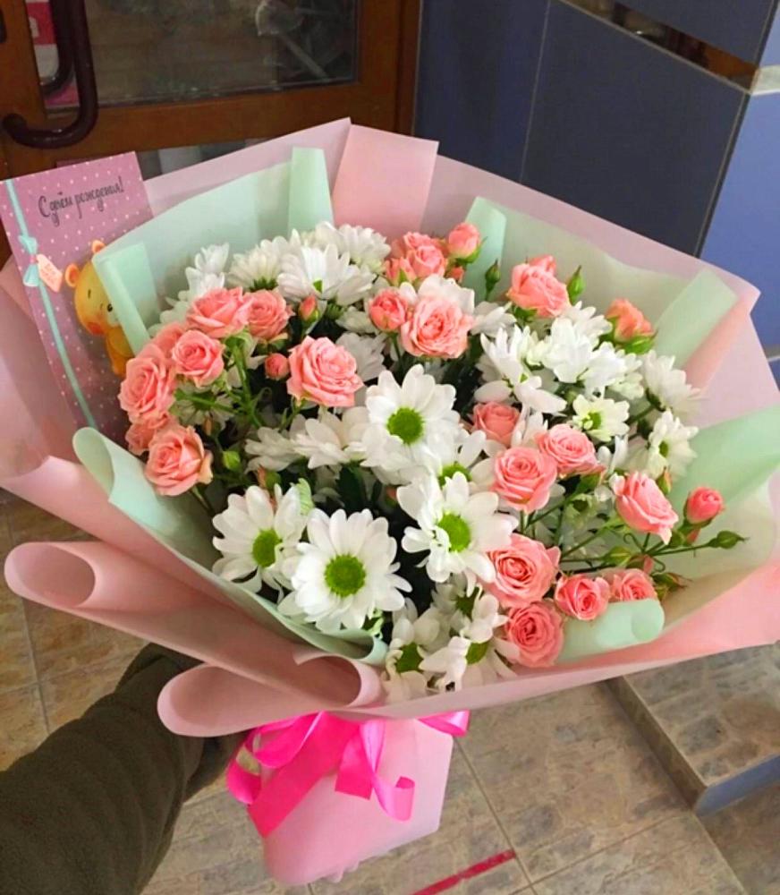 Букет цветов из: Розы и Хризантемы в Новопетровское