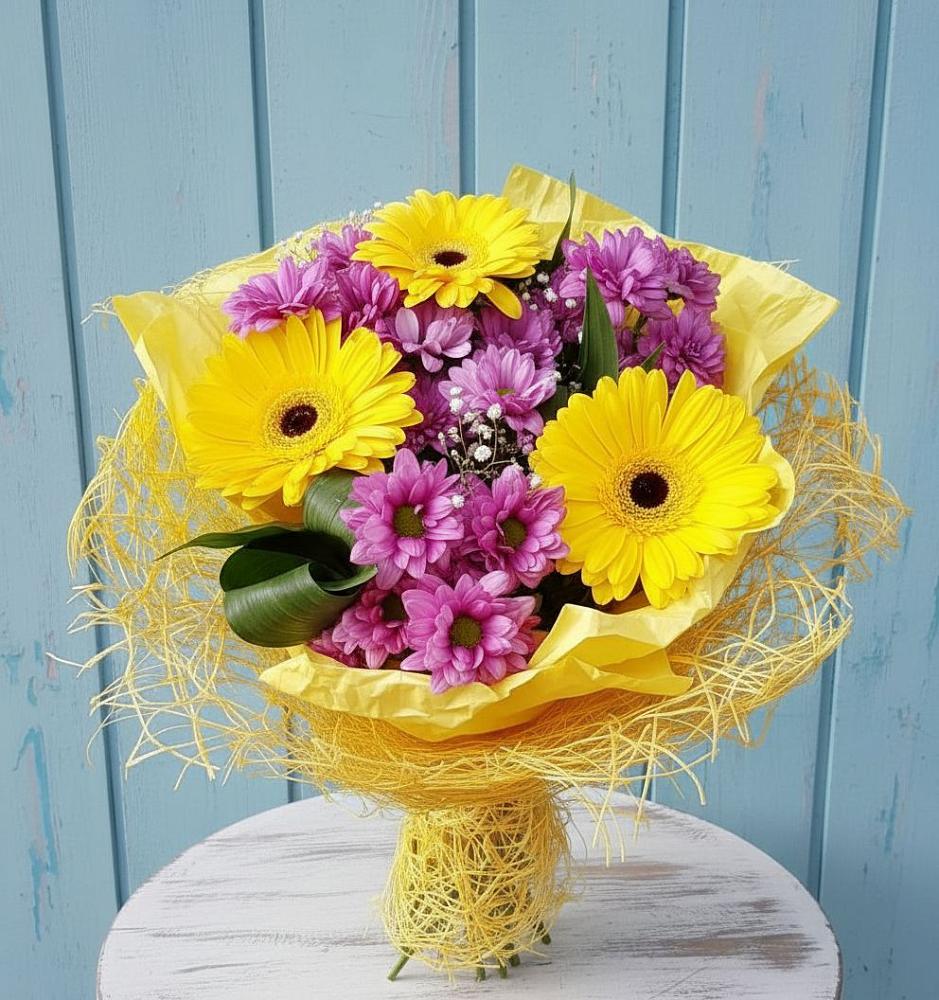 Букет цветов из: Хризантемы и Герберы в Новопетровское