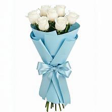 Букет 7 белых роз Проуд в Новопетровское