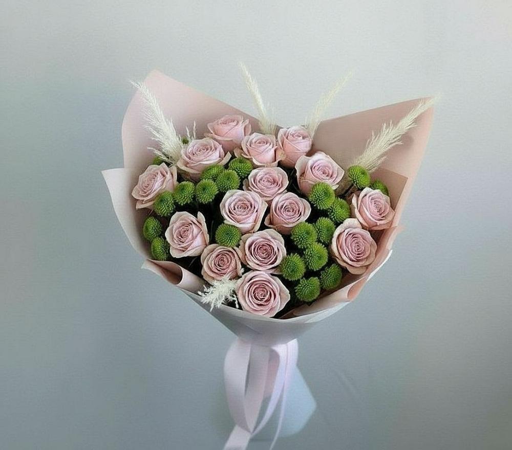 Букет цветов из: Розы и Хризантемы в Новопетровское