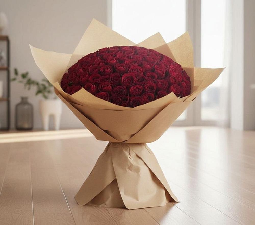 Букет 101 Красная роза в Новопетровское