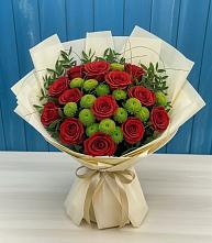 Букет цветов из:  Розы и Хризантемы #REPLACE_PRED# Новопетровское