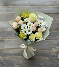Букет цветов из:  Альстромерии, Розы и Хризантемы в Новопетровское