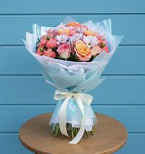 Букет цветов из:  Хризантемы и Розы в Новопетровское