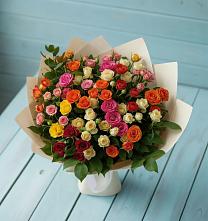 Букет Микс из разноцветных кустовых роз #REPLACE_PRED# Новопетровское